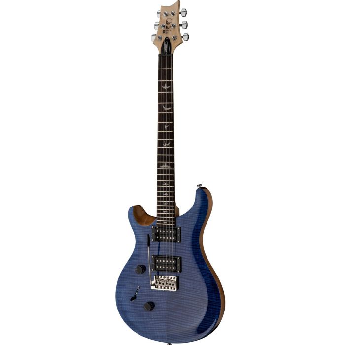 PRS SE Left-Handed Custom 24 Electric Guitar, Faded Blue angled view