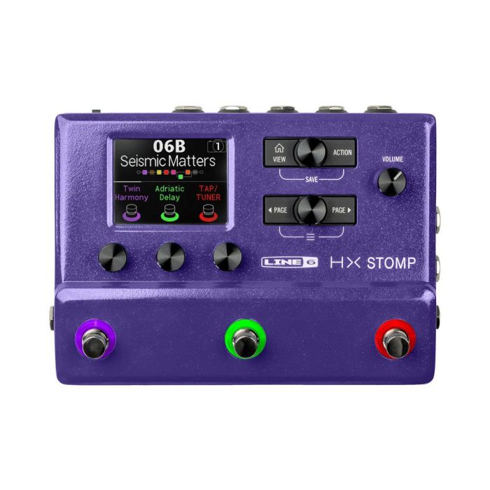 Line 6 Helix HX Stomp Multi-Effects Pedal, Ltd Edition Purple top-down view