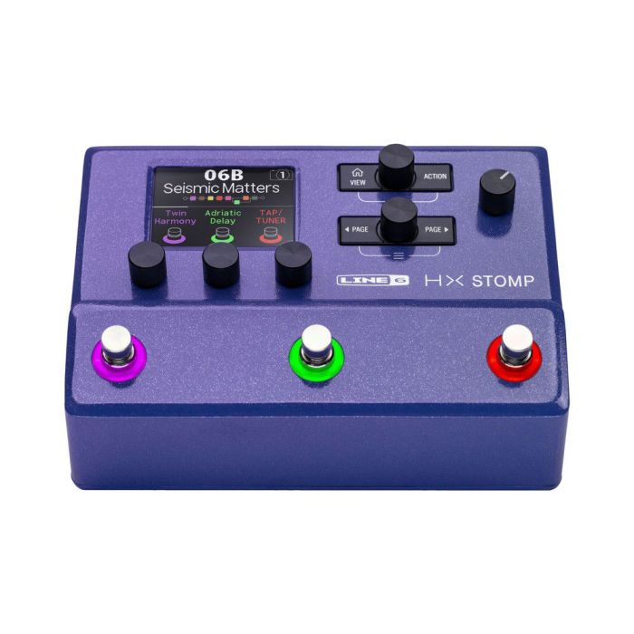 Line 6 Helix HX Stomp Multi-Effects Pedal, Ltd Edition Purple front angled view