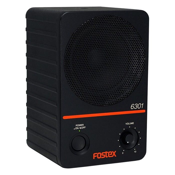 Fostex 6301dt Active Monitor Speaker With Dante Connectivity, angled view