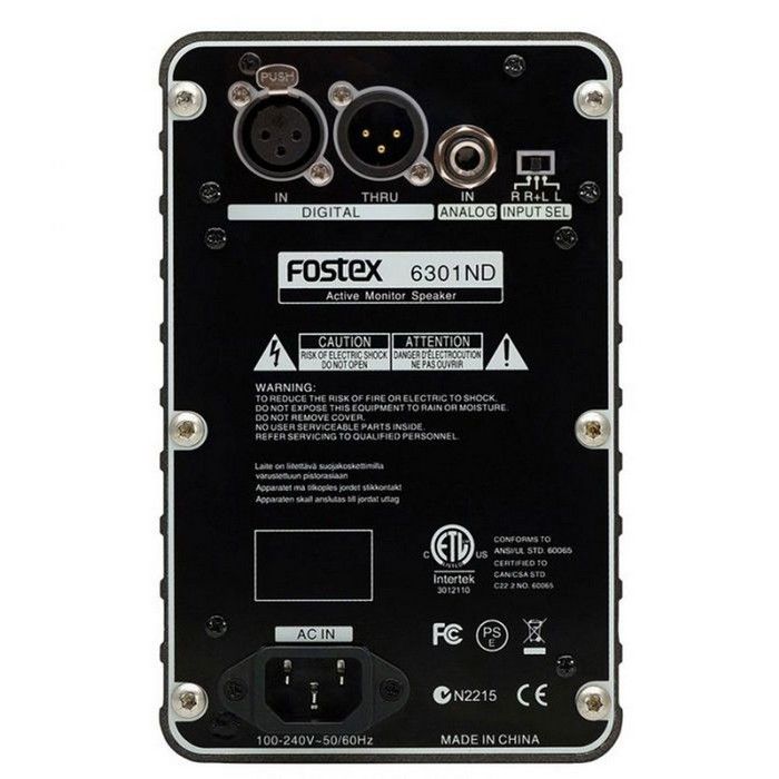 Fostex 6301n Powered Monitor Single D, rear view