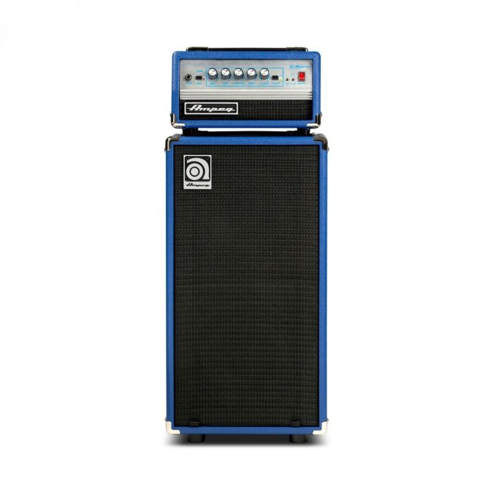 Ampeg Ltd Edition Micro VR Head and Cab Stack, Blue front view
