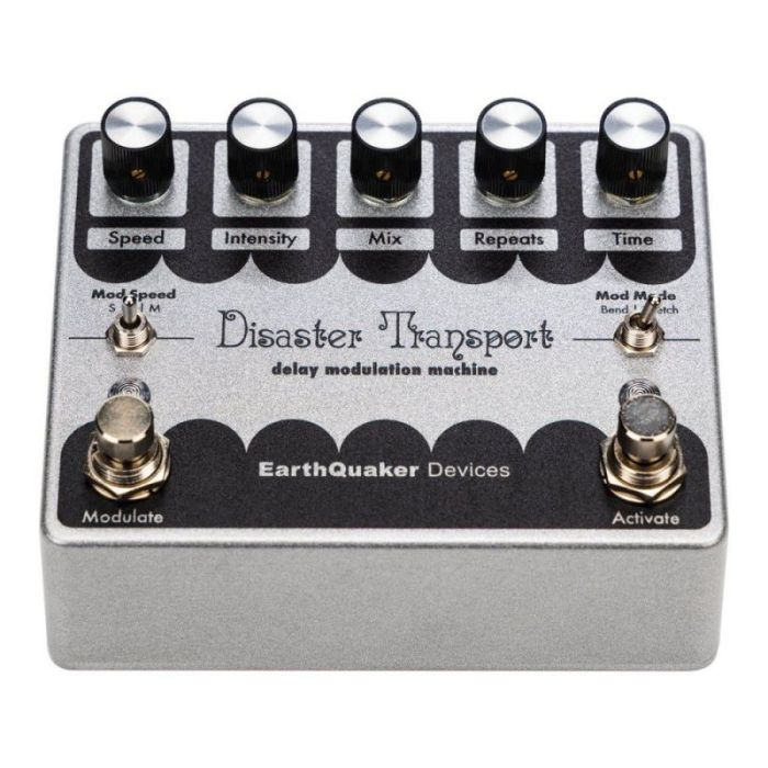 EarthQuaker Devices Disaster Transport Legacy Reissue front tilted view