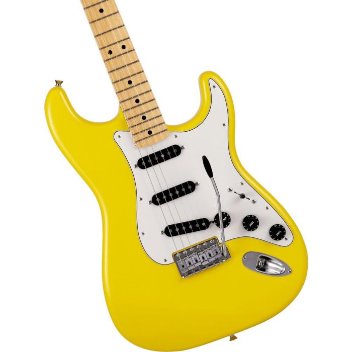Fender MIJ Ltd International Color Stratocaster MN, Monaco Yellow body closeup