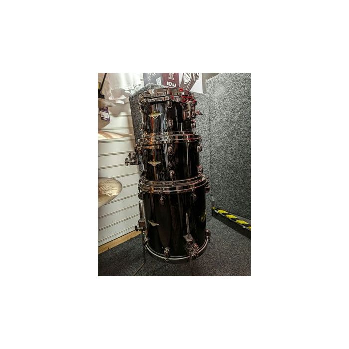 B-Stock Tama Starclassic Maple 4-Piece Drum Kit in Piano Black toms side