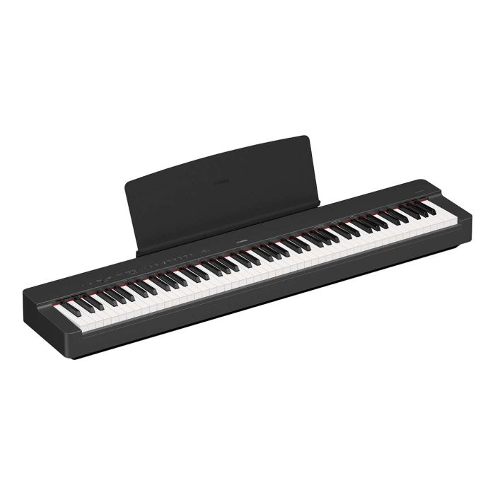 Yamaha P-225 Digital Piano Keyboard Black Angled
