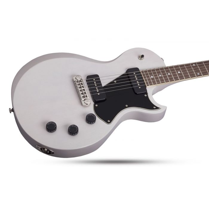 Schecter Solo II Special in Vintage White Pearl Side