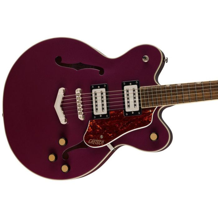 Gretsch G2622 Streamliner Center Block Double Cut w VST IL BT Burnt Orchid, angled closeup view