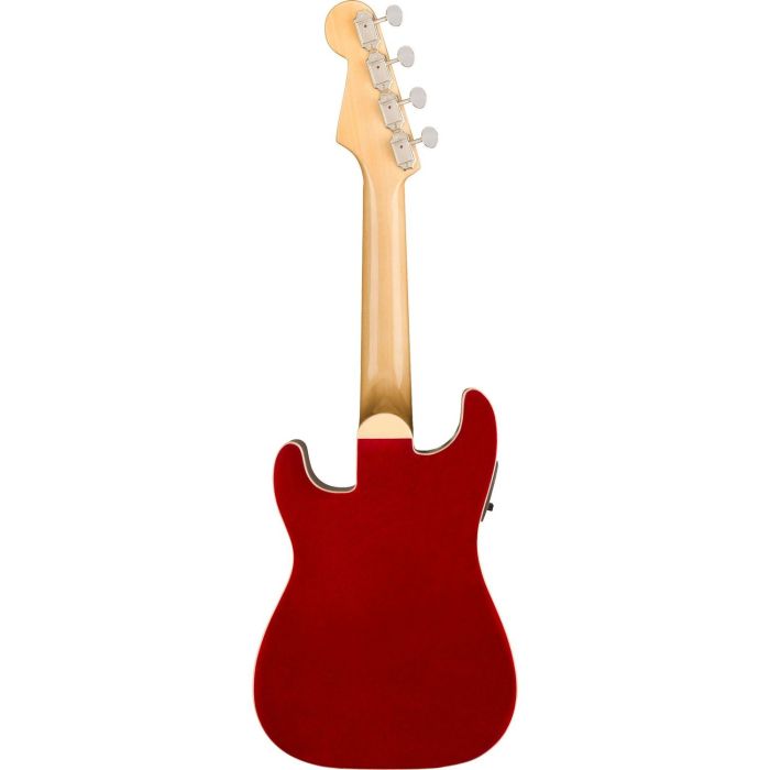 Fender Fullerton Strat Uke WN WPG Candy Apple Red, rear view
