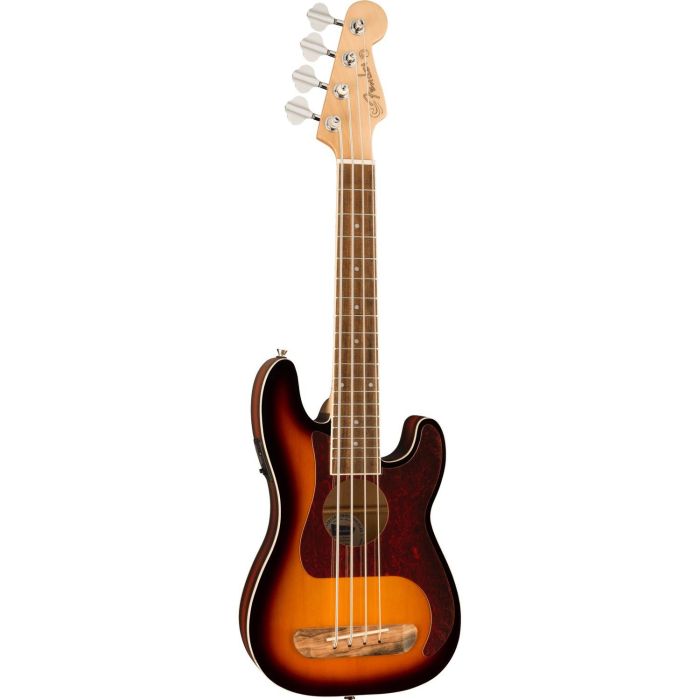 Fender Fullerton Precision Bass Uke WN TSPG 3 Color Sunburst, front view