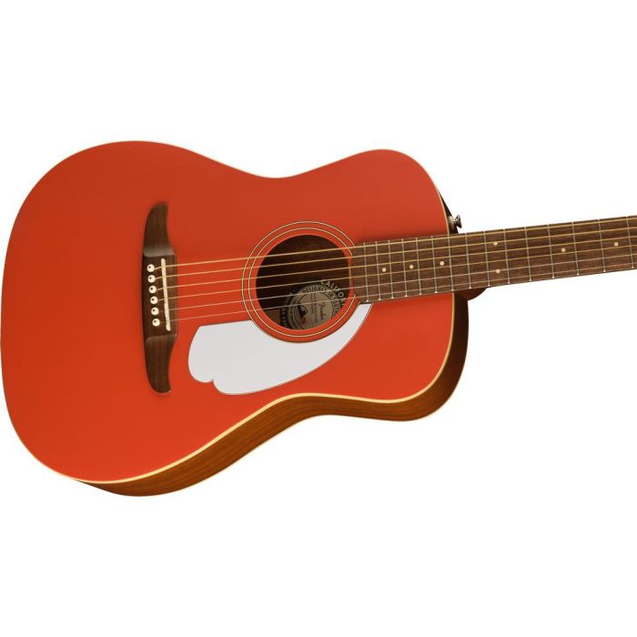 Fender Malibu Player WN WPG Fiesta Red, body closeup
