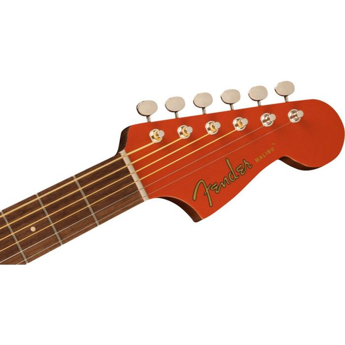 Fender Malibu Player WN WPG Fiesta Red, headstock front