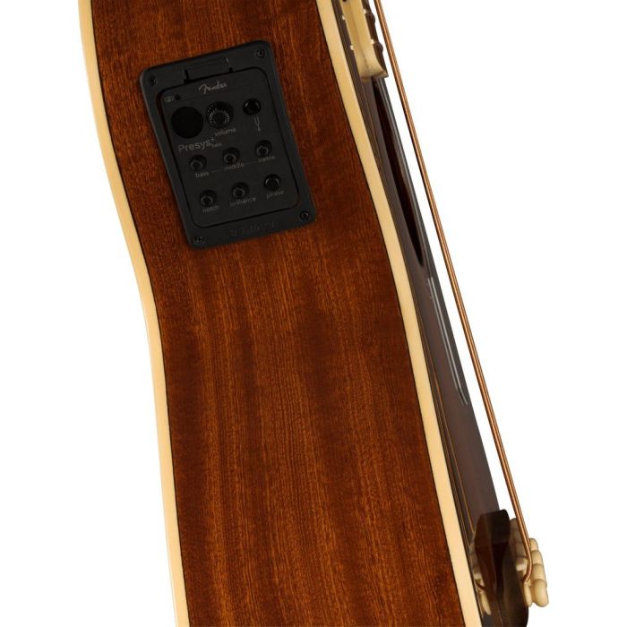 Fender Kingman Bass WN BPG Shaded Edge Burst, electronics closeup