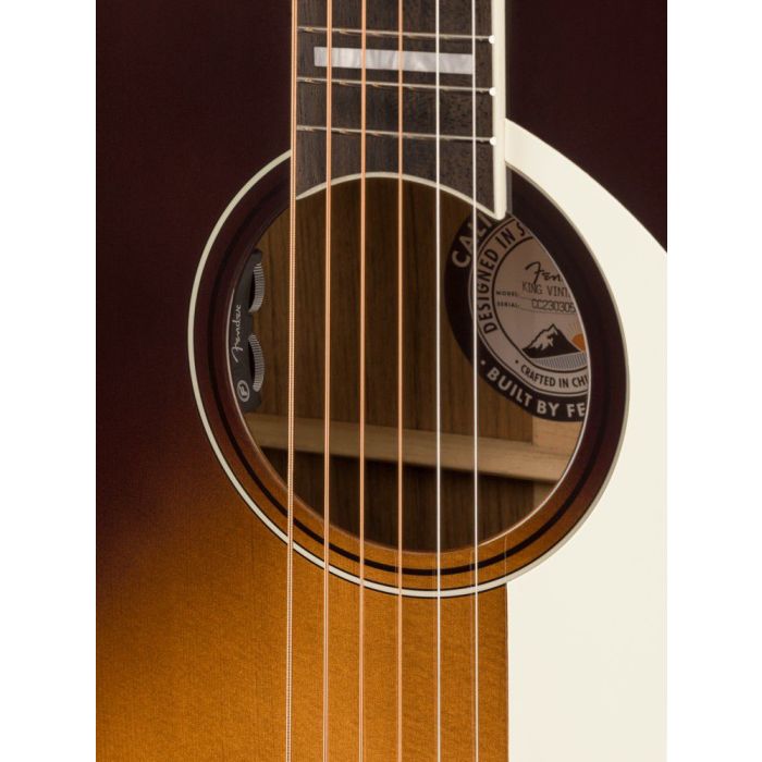 Fender King Vintage OVFB Aged WPG Mojave, soundhole closeup