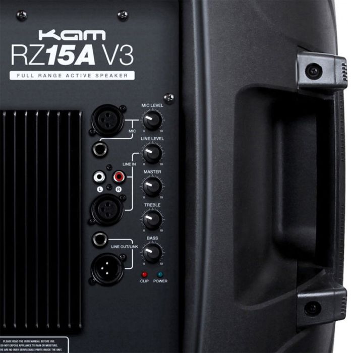 KAM RZ15A 15 Inch Active Speaker 1200w Controls