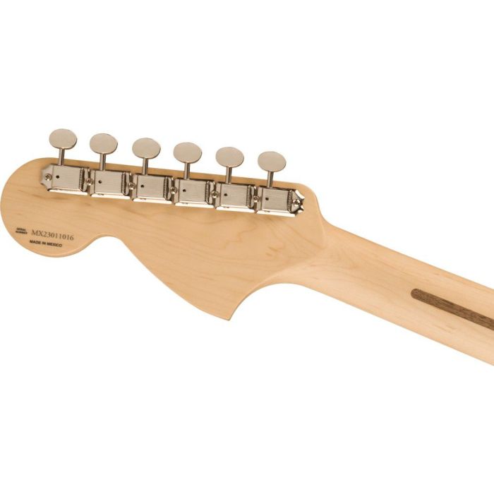 Fender Tom Delonge Stratocaster Rw Daphne Blue, headstock rear