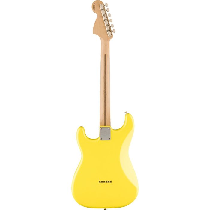 Fender Tom Delonge Stratocaster Rw Graffiti Yellow, rear view