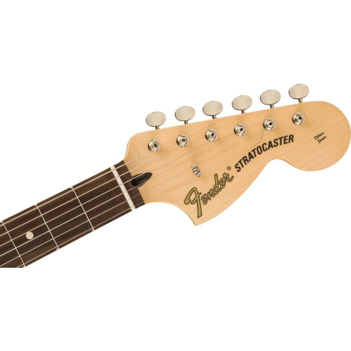 Fender Tom Delonge Stratocaster Rw Graffiti Yellow, headstock front
