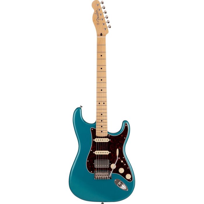 Fender MIJ Hybrid II Stratocaster HSS, Rev Tele Head, Ocean Turquoise Metallic front view
