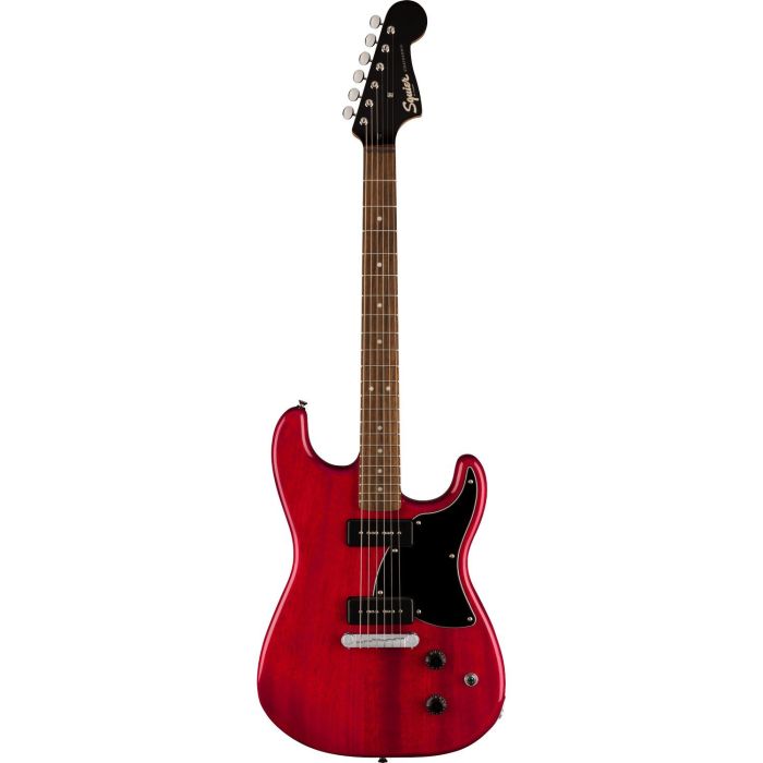 Squier Paranormal Stratosonic IL, Crimson Red Transparent front view