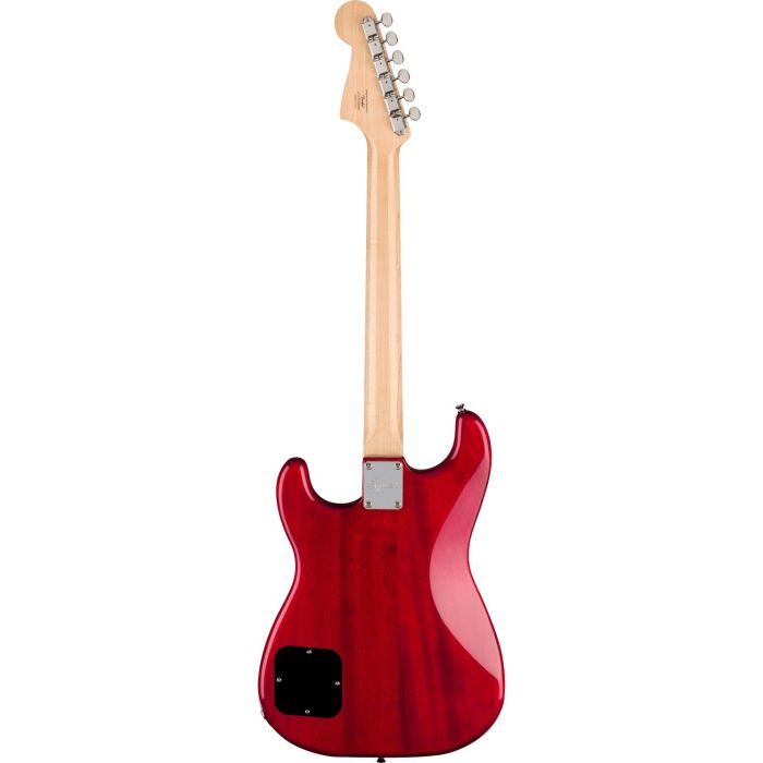Squier Paranormal Stratosonic IL, Crimson Red Transparent rear view