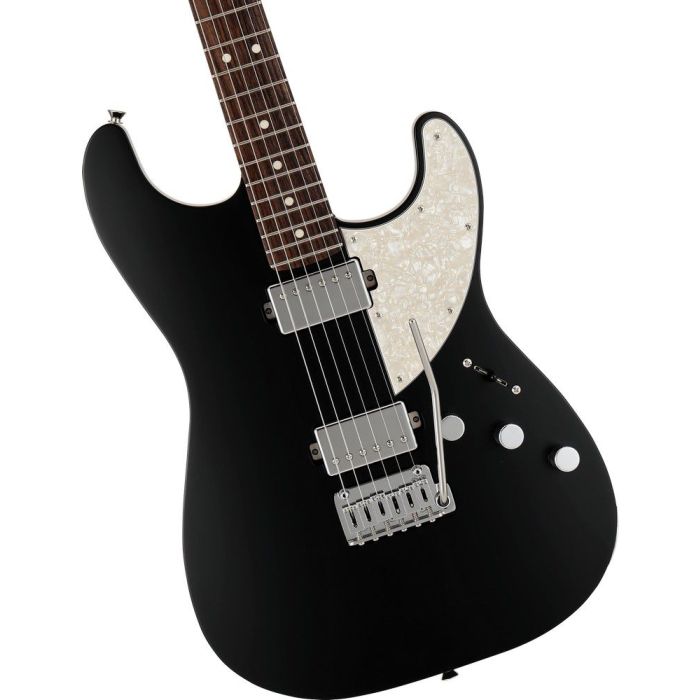 Fender Ltd Ed Made In Japan Elemental Stratocaster HH RW Stone Black, body closeup