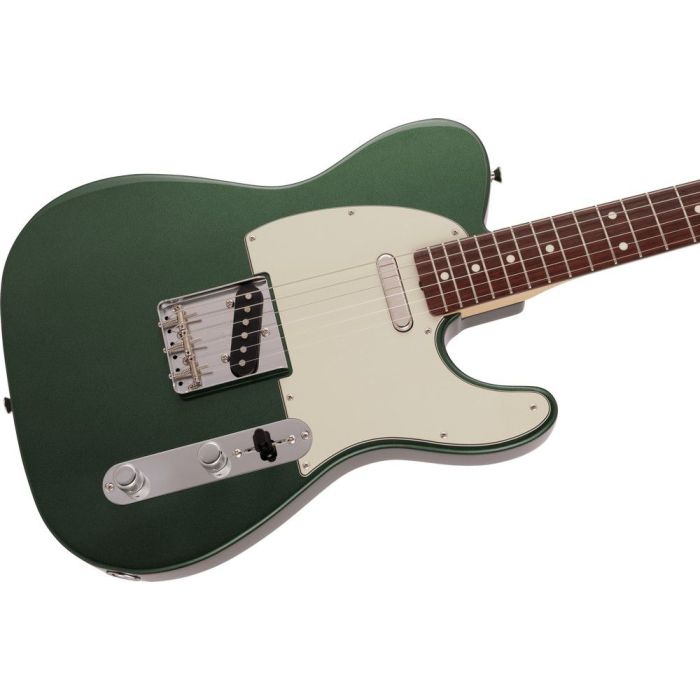 Fender 2023 Made In Japan Traditional 60S Telecaster RW Aged Sherwood Green Metallic, angled view