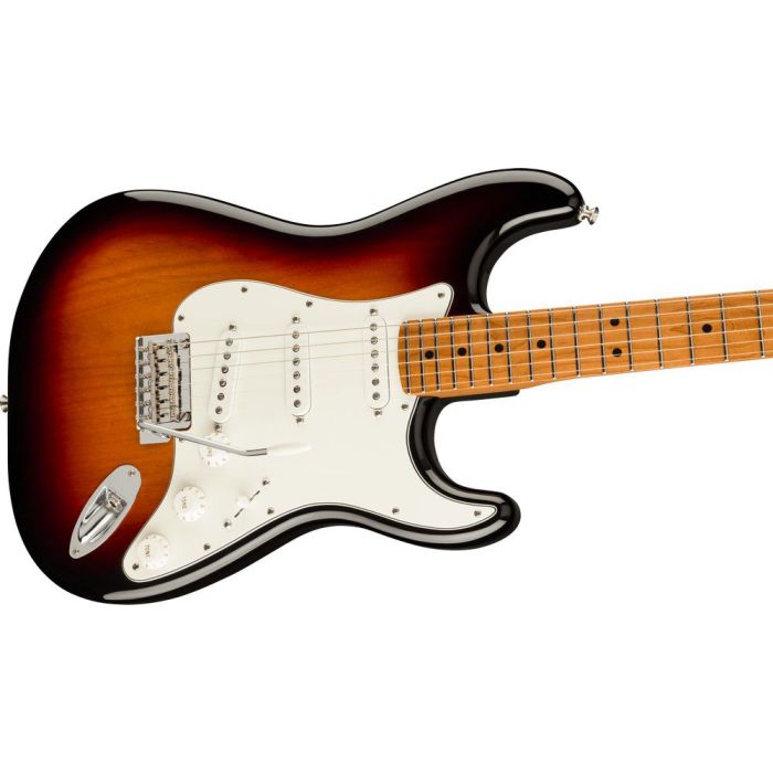 Fender Ltd Ed Player Stratocaster Roasted MN 3 Tone Sunburst, angled view
