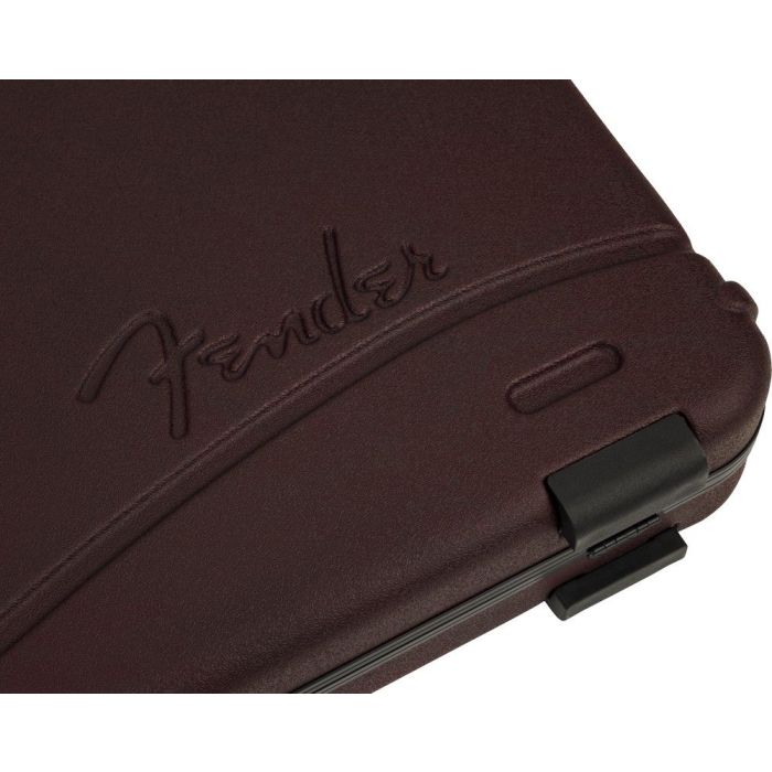 Fender Ltd Ed Deluxe Molded Strat Tele Case Wine Red, case closeup