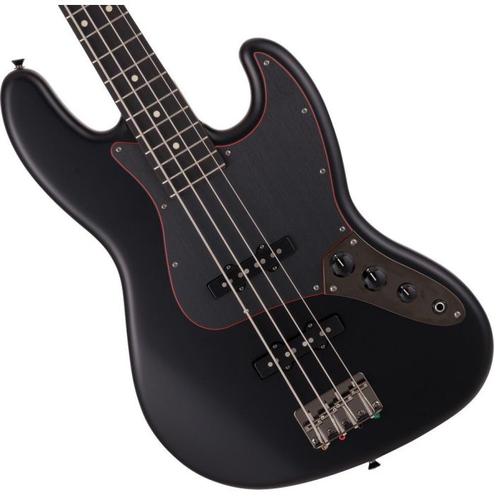 Fender Ltd Hybrid II Jazz Bass RW Noir Black body closeup