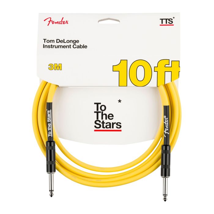 Fender Tom DeLonge 10 Ft To The Stars Instrument Cable, Graffiti Yellow front view