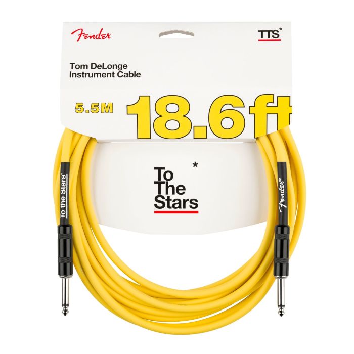 Fender Tom DeLonge 18.6Ft To The Stars Instrument Cable, Graffiti Yellow front view
