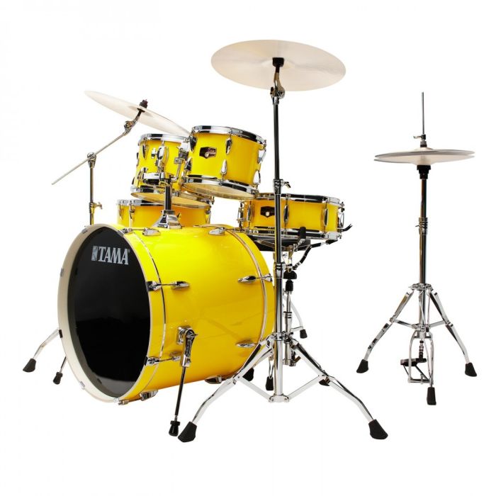 Tama Imperialstar 6pc Kit With Hardware-Electric Yellow side angle