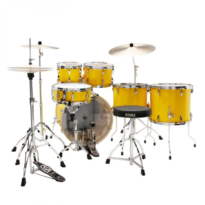 Tama Imperialstar 6pc Kit With Hardware-Electric Yellow back
