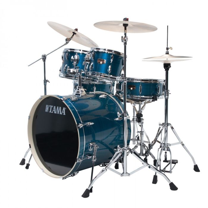 Tama Imperialstar 6pc Kit With Hardware Hairline Blue side angle