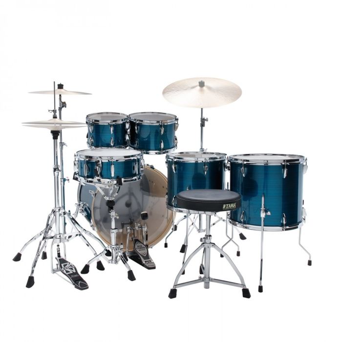 Tama Imperialstar 6pc Kit With Hardware Hairline Blue back