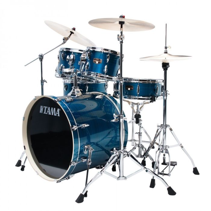 Tama Imperialstar 5Pc Kit With Hardware Hairline Blue side angle