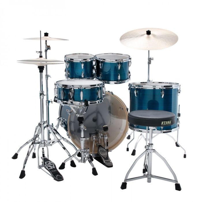 Tama Imperialstar 5Pc Kit With Hardware Hairline Blue back