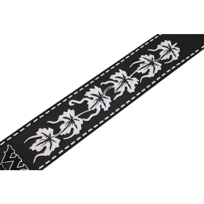 Fender Waylon Jennings Signature Strap Black flowers closeup