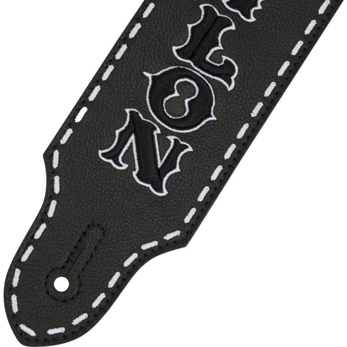 Fender Waylon Jennings Signature Strap Black end closeup