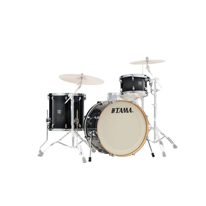 Tama Superstar Classic Maple 3 Piece Shell Pack Transparent Black Burst Lacquer Finish front