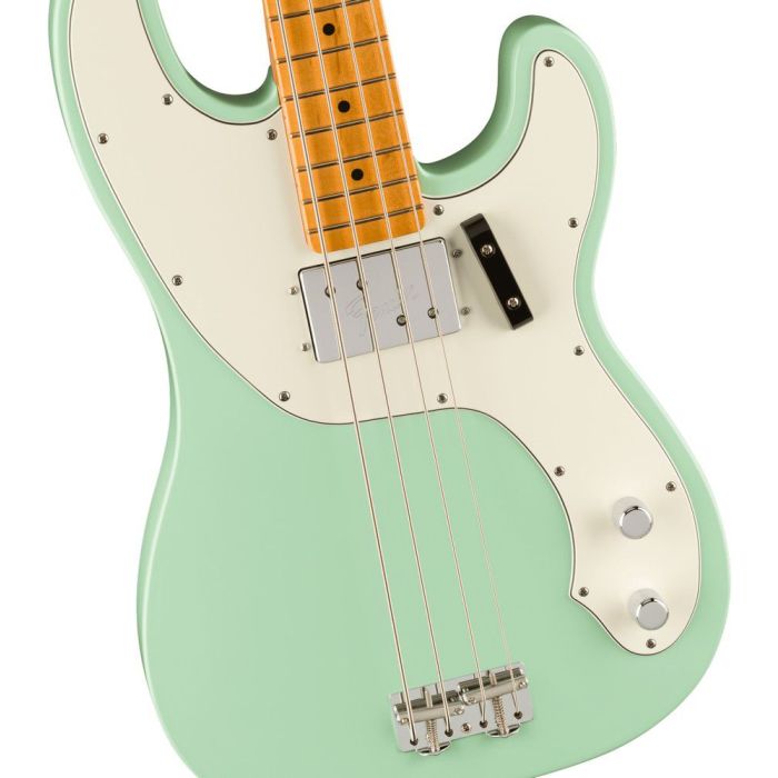 Fender Vintera Ii 70s Telecaster Bass MN Surf Green, body closeup