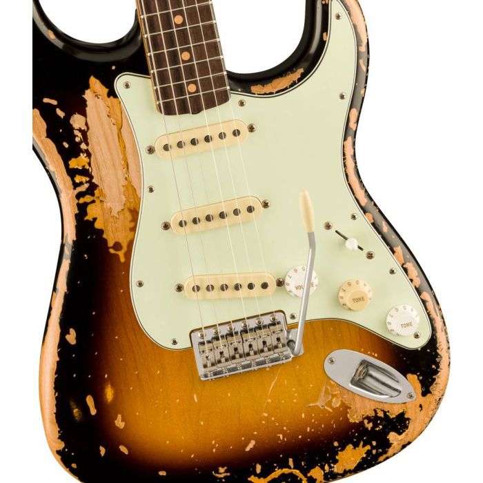 Fender Mike McCready Stratocaster RW, 3-Color Sunburst body closeup