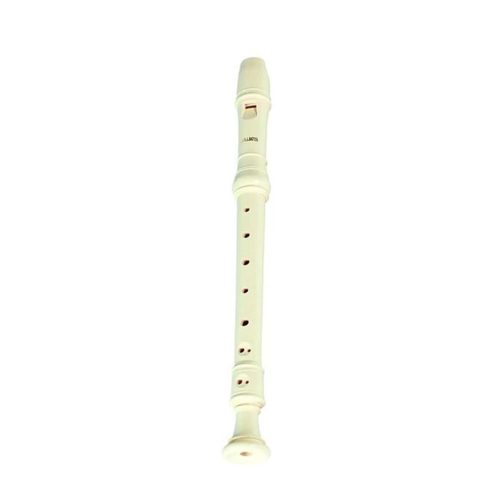 Aulos Recorder Descant 303B Elite. Ivory front view