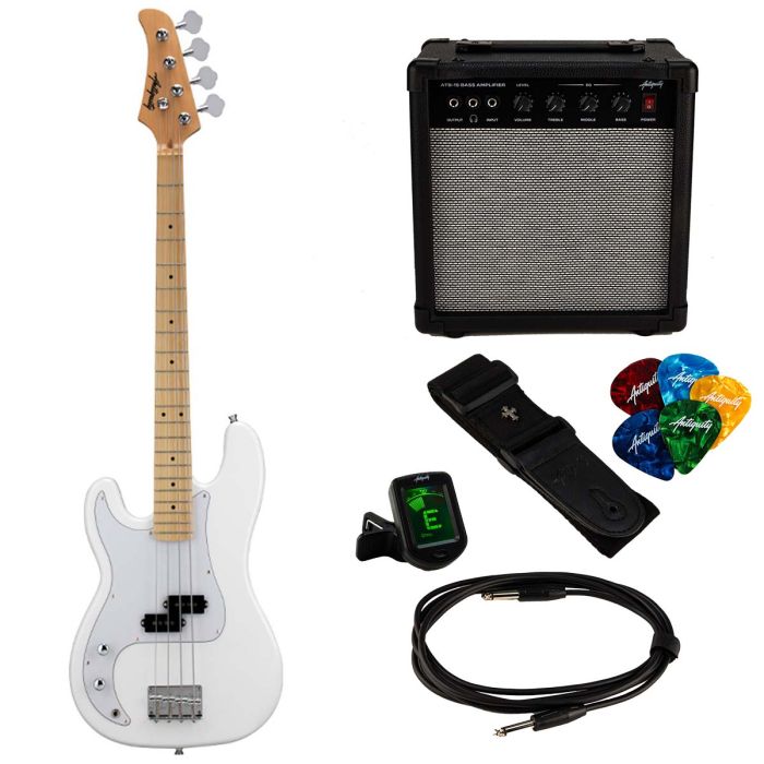 Antiquity PB Left-Handed Bass Starter Package, White Overview