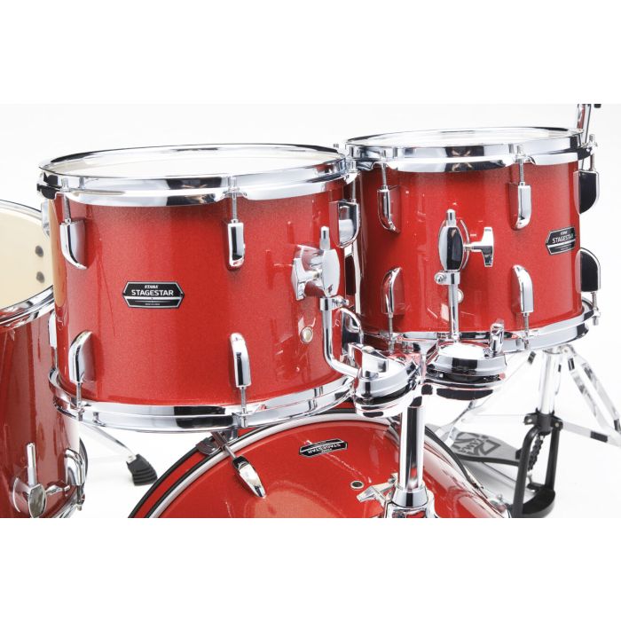 Tama Stagestar 20" 5pc Kit Candy Red Sparkle w/ Hardware & Zildjian Planet Z Cymbals toms