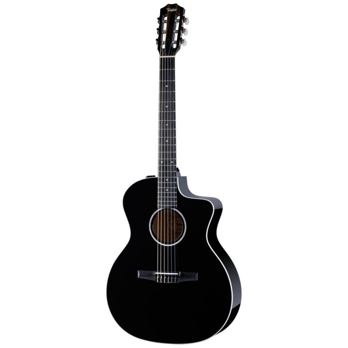 Taylor 214ce-N Deluxe Electro Classical Guitar, Black front view