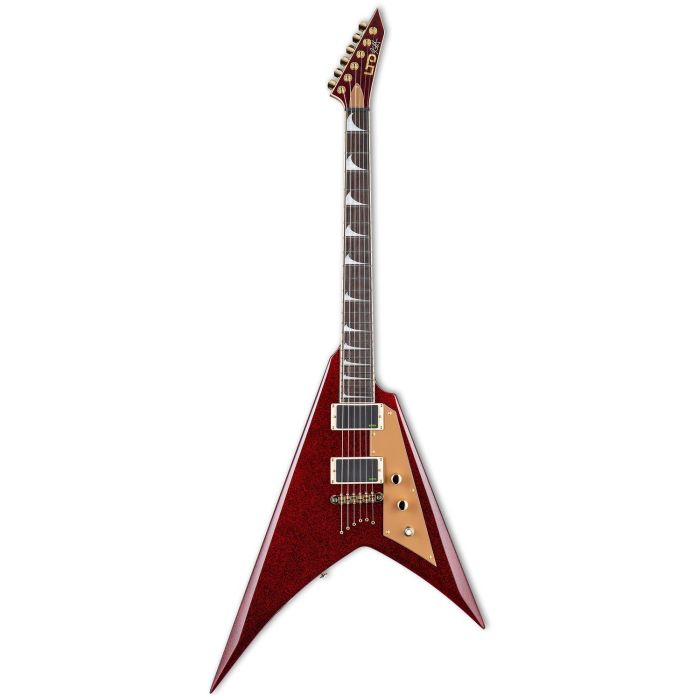 ESP LTD KH-V RSP Kirk Hammett Signature V, Red Sparkle front view