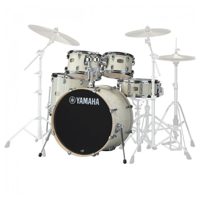 Yamaha 22 Stage Custom in Classic White with HW680W hardware shells