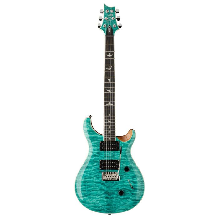 PRS SE Custom 24 QM Electric Guitar Turquoise front view